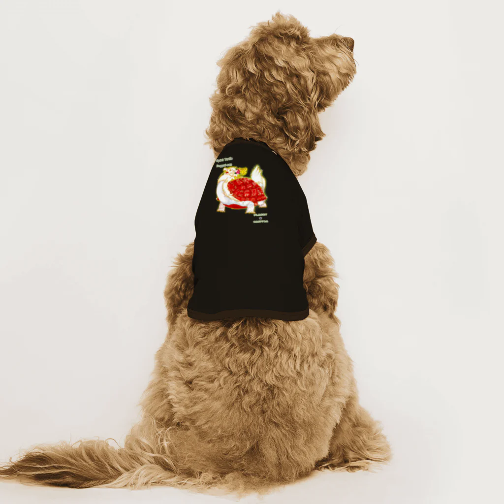 ぷらねっとガミュラのハイビスカスろんぐいさん Dog T-shirt