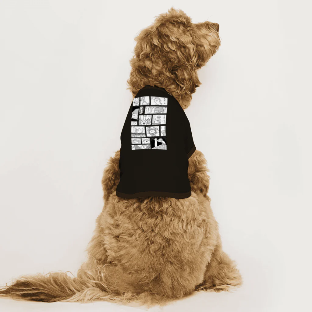 hidekiccanの犬と猫まんが柄（よみやすい） ドッグTシャツ