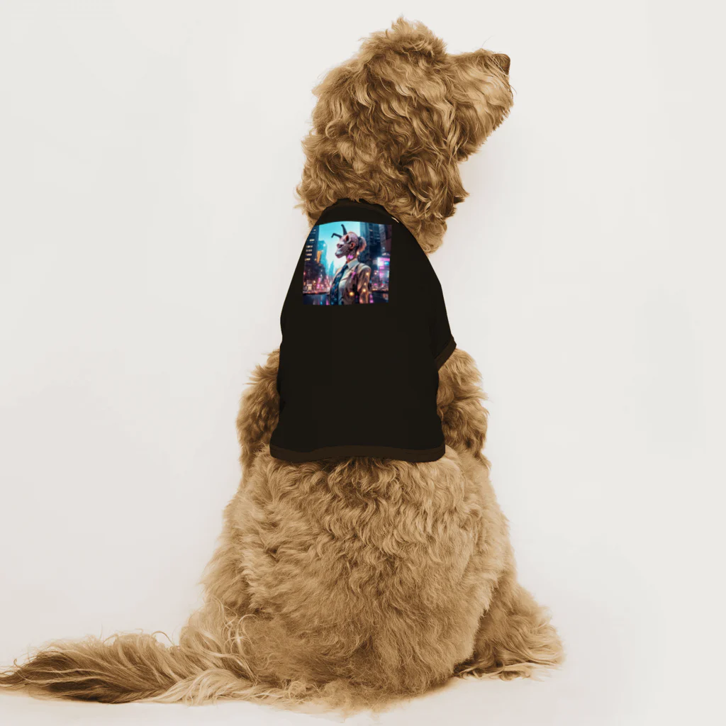 𝔔𝔘𝔒ℜℑ𝔄のCyberpunk giraffe Dog T-shirt