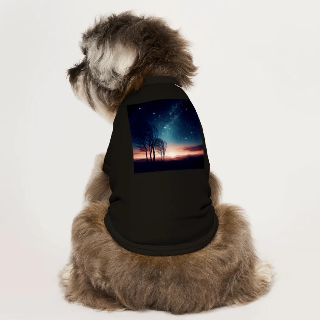 終わらない夢🌈の幻想的な夜空🌌 Dog T-shirt