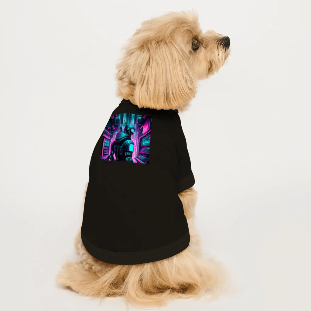 のんびりアート工房のサイバーパンク Dog T-shirt