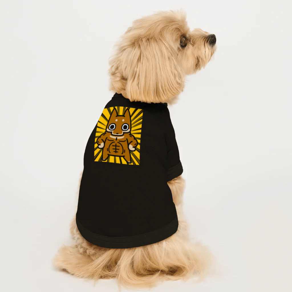 【しばし柴犬屋】のムキムキマッスル柴犬(黄色 ドッグTシャツ