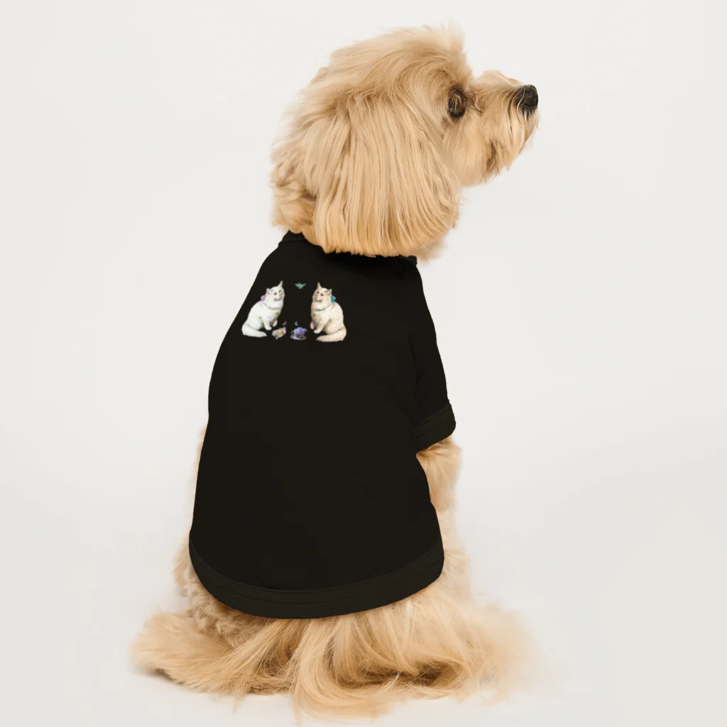 海賊猫 cocoのvictorian cat♡Donation♡お茶会ねこちゃん 『ねこのお茶会』 Dog T-shirt