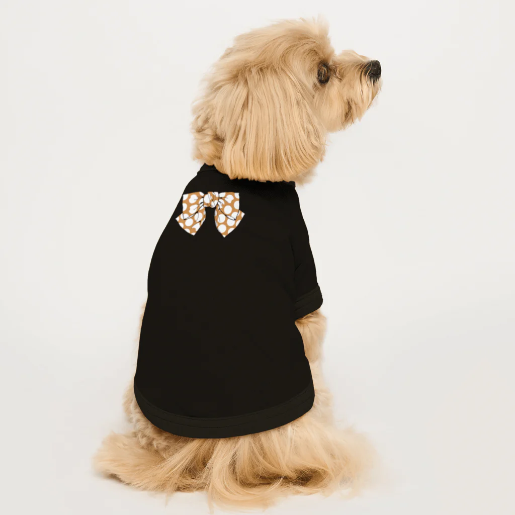 Drecome_Designのドットリボン(ブラウン) Dog T-shirt