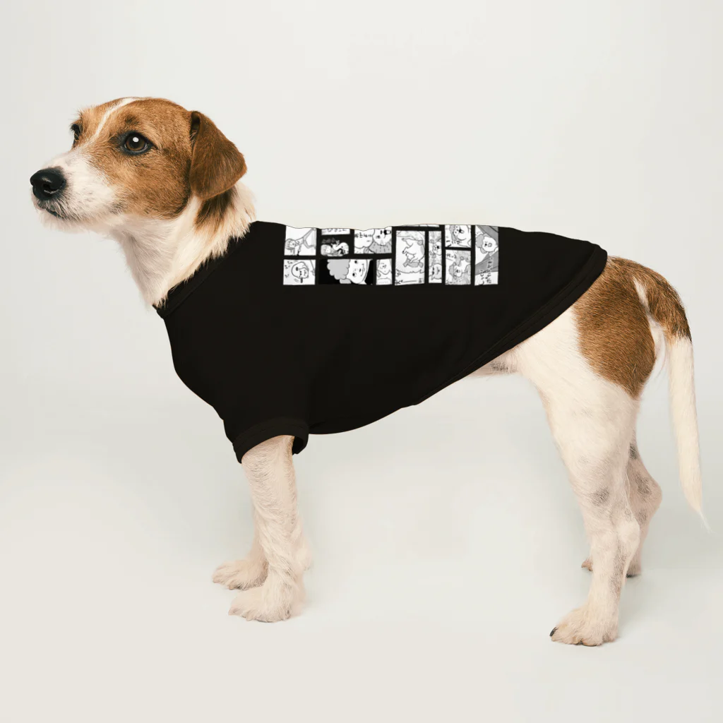 hidekiccanの犬と猫まんが柄（よみやすい） ドッグTシャツ