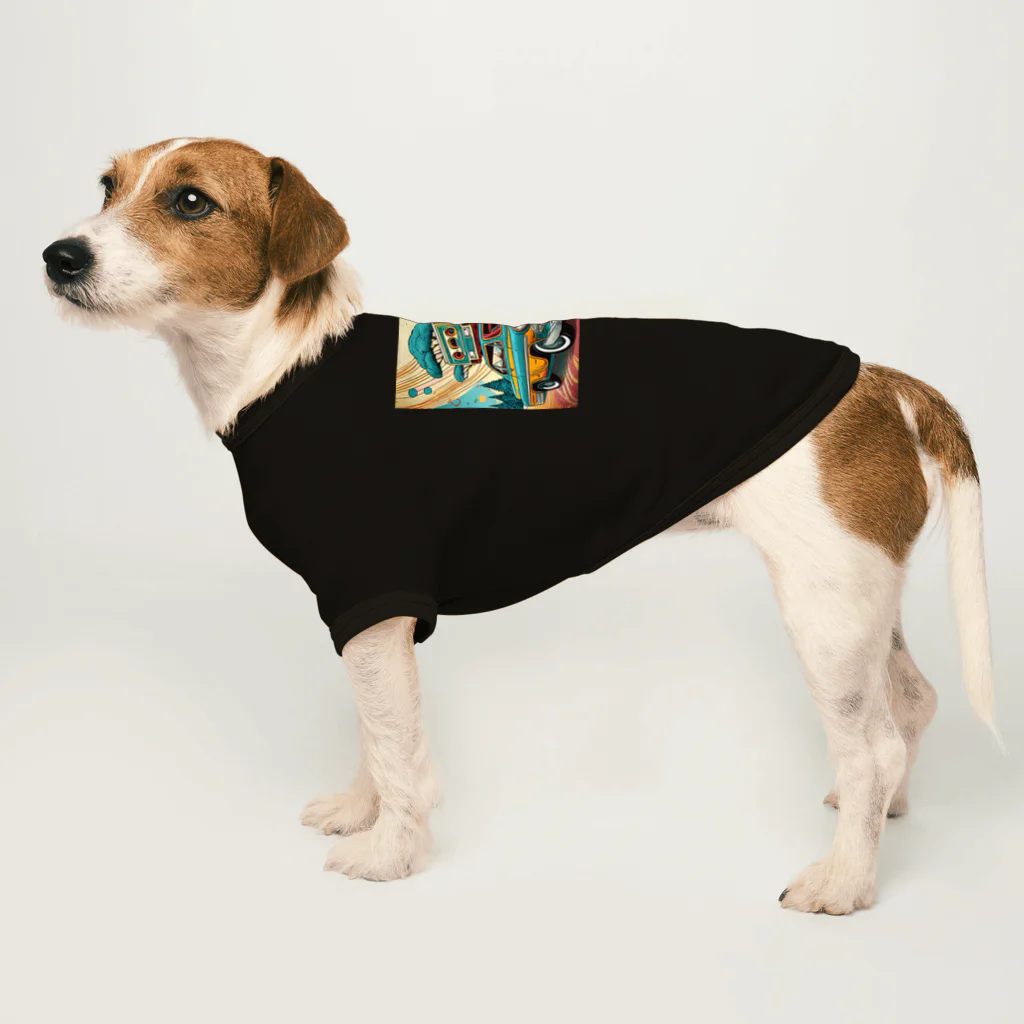 のんびりアート工房のレトロファッション Dog T-shirt