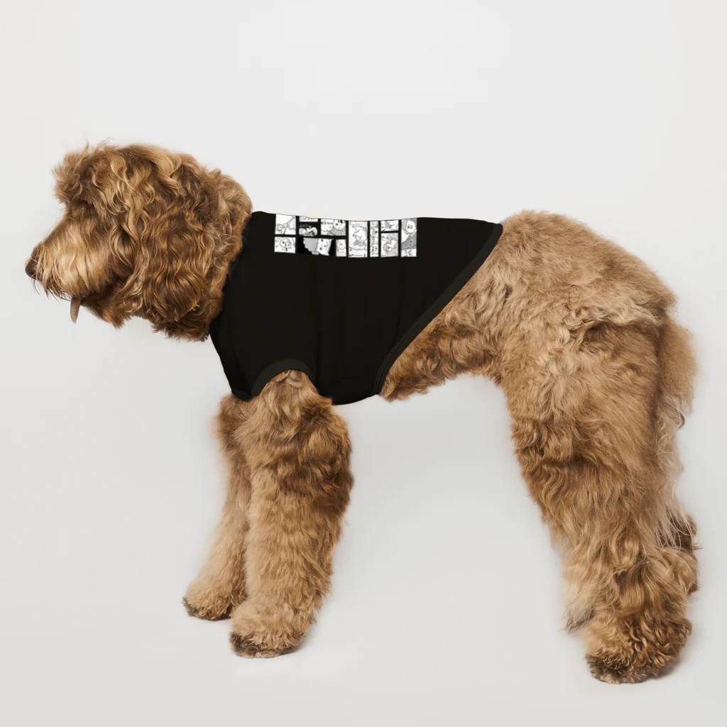 hidekiccanの犬と猫まんが柄（よみやすい） ドッグTシャツ