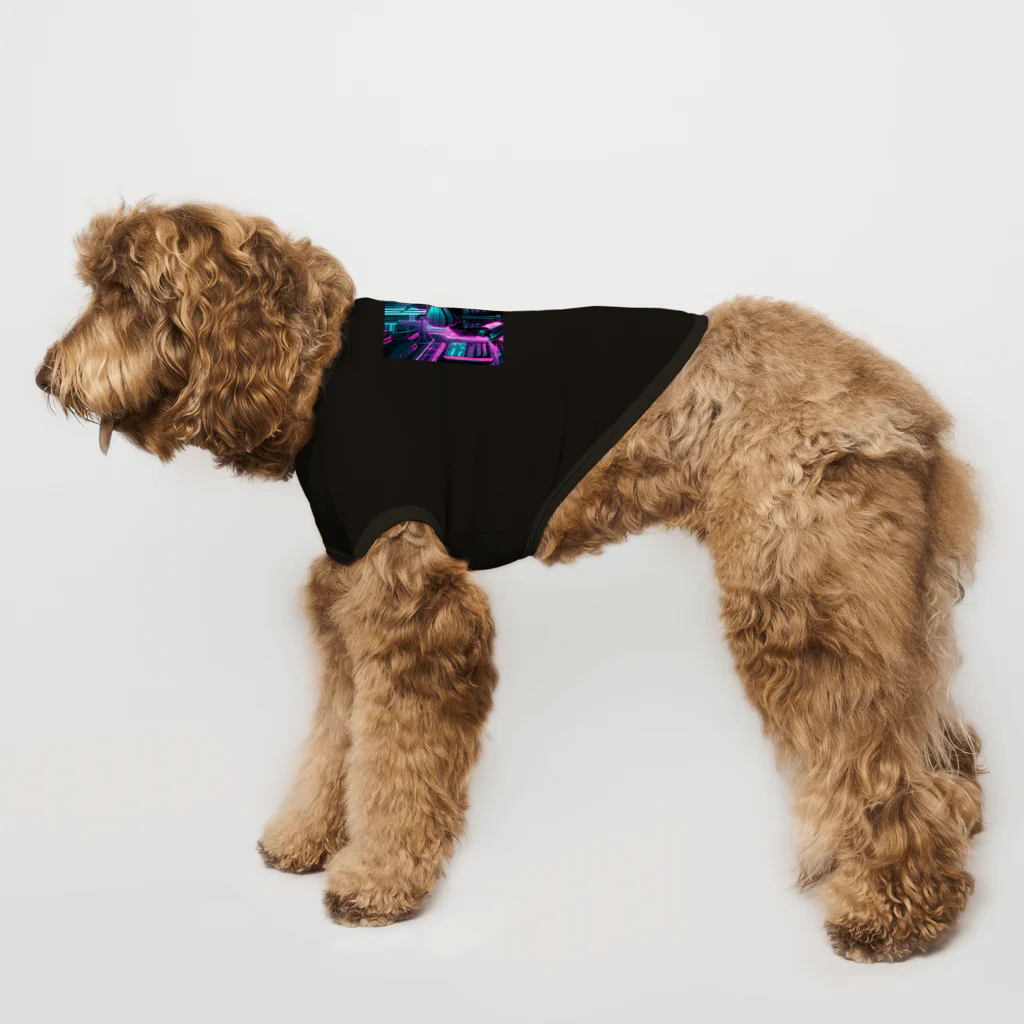 のんびりアート工房のサイバーパンク Dog T-shirt