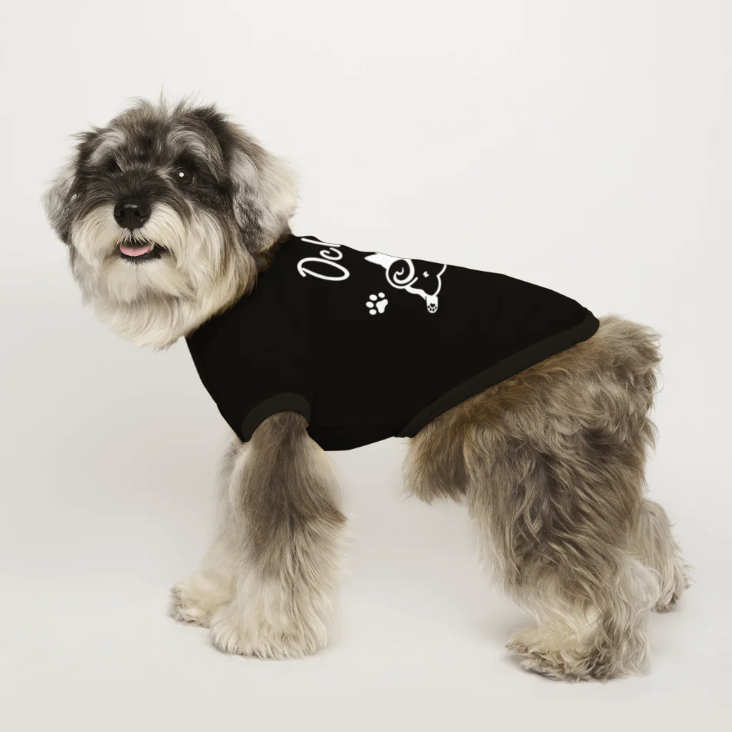 しっぽ堂のOchiri ホワイト Dog T-shirt