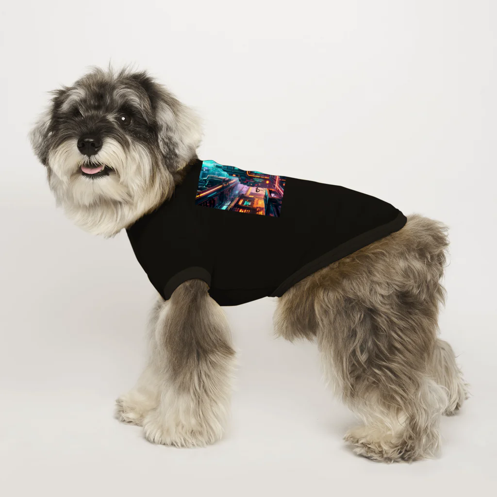 のんびりアート工房のサイバーパンク Dog T-shirt