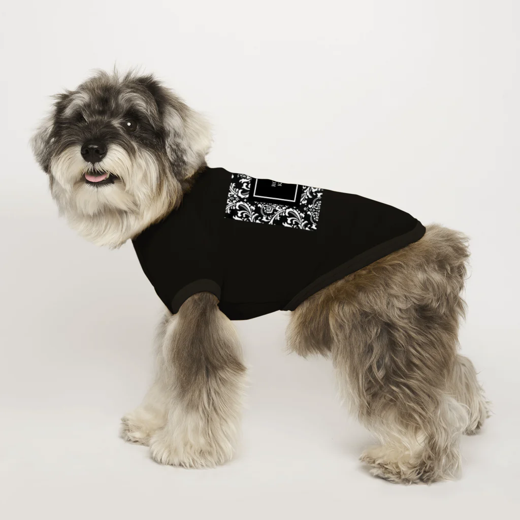 ROYAL PrincessのROYAL KINGダマスク柄BLACK Dog T-shirt