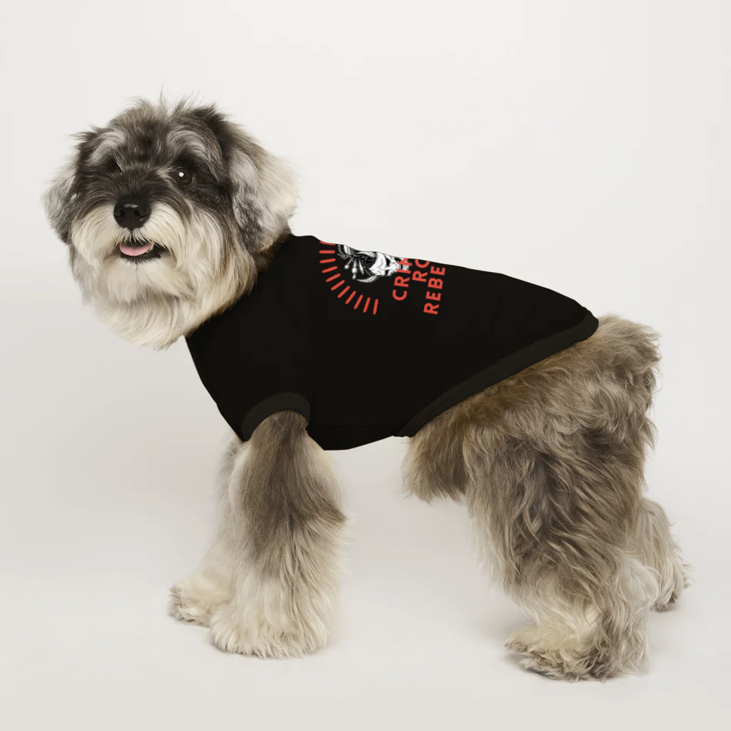 CHIBE86のCrimson Rose Rebellion Dog T-shirt