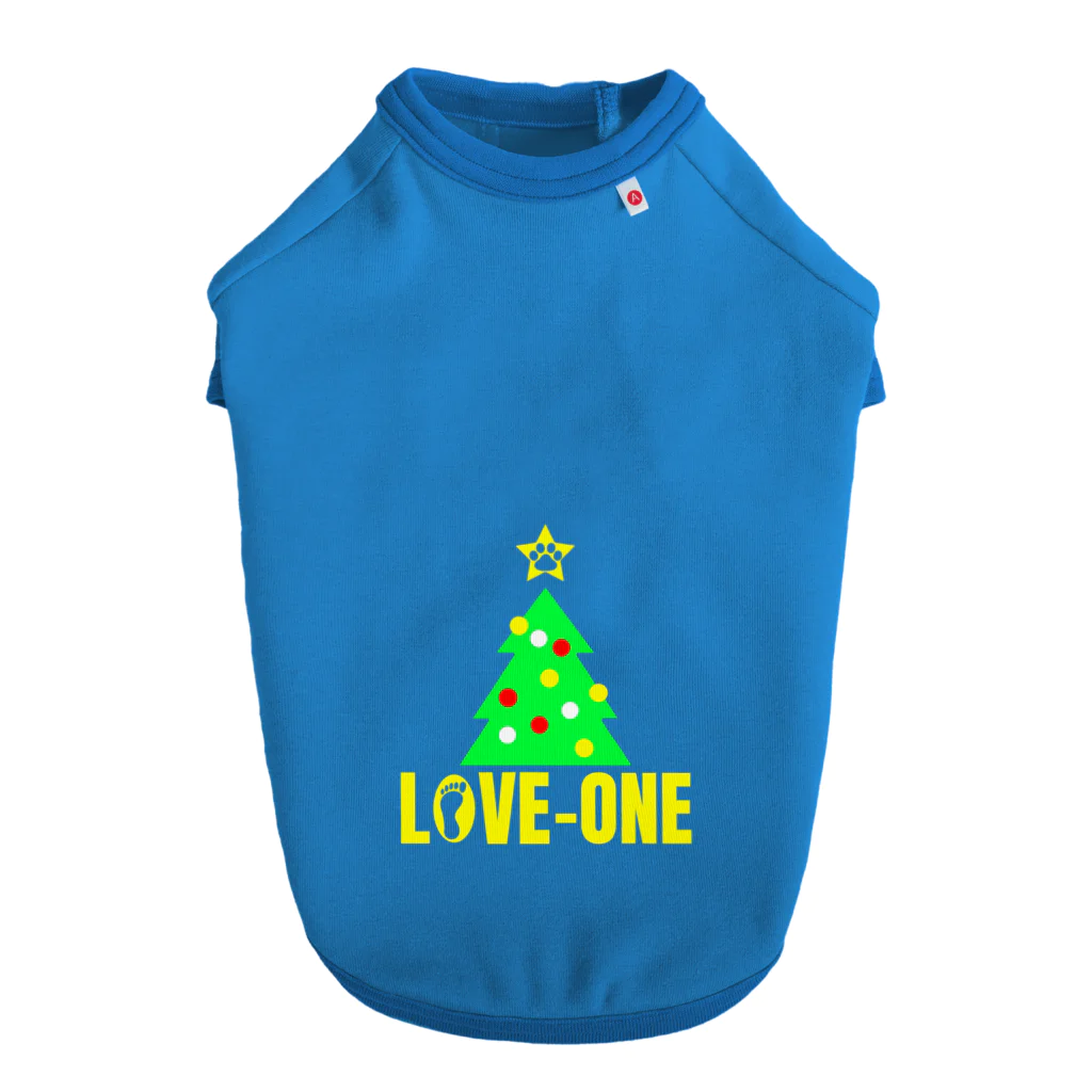 WAN-ONE Style shopのLOVE-ONE クリスマスツリー Dog T-shirt