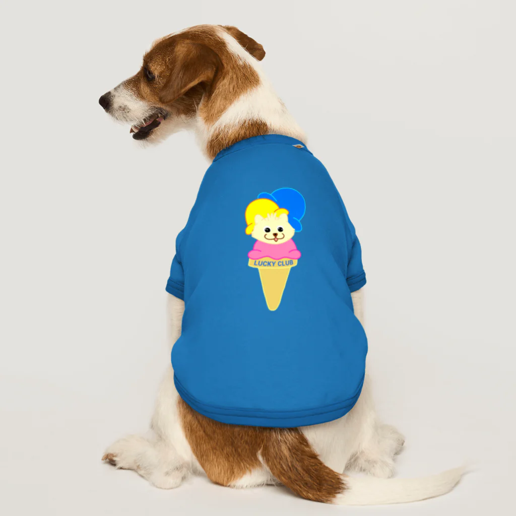 LUCKY CLUBのアイスクリーム顔ラッキーちゃん Dog T-shirt