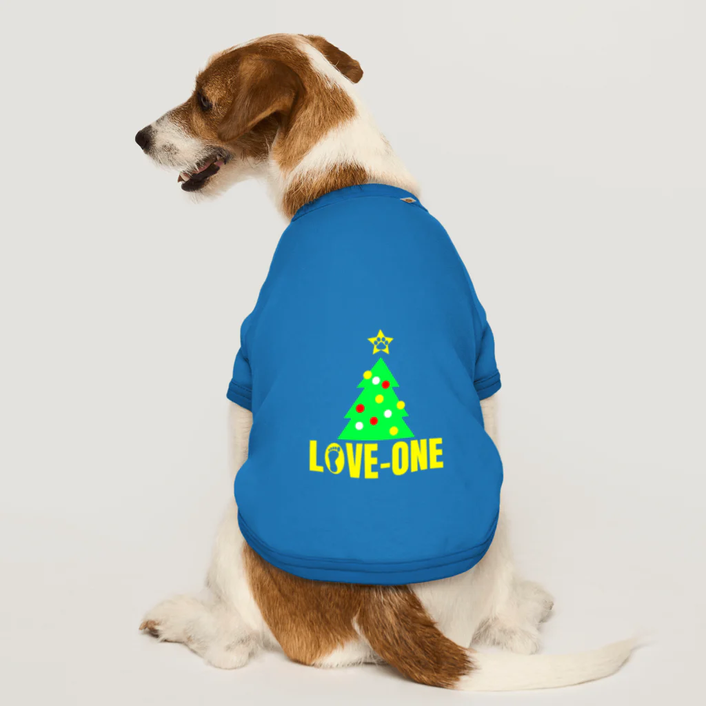 WAN-ONE Style shopのLOVE-ONE クリスマスツリー Dog T-shirt