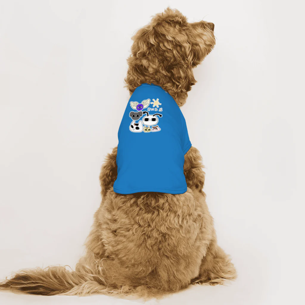 にゃはは♪屋のこいつら・ふぁいん・白縁あり・背面プリント Dog T-shirt