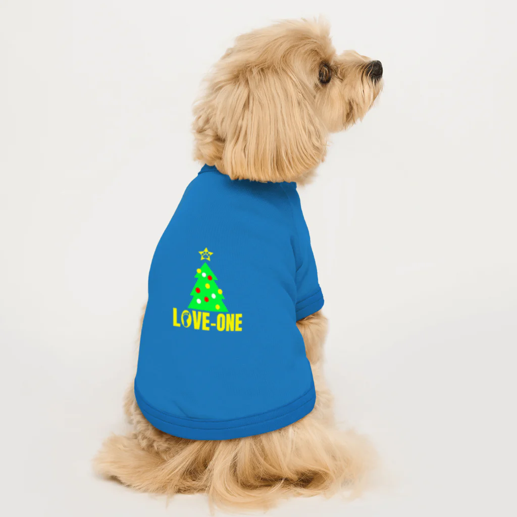 WAN-ONE Style shopのLOVE-ONE クリスマスツリー Dog T-shirt