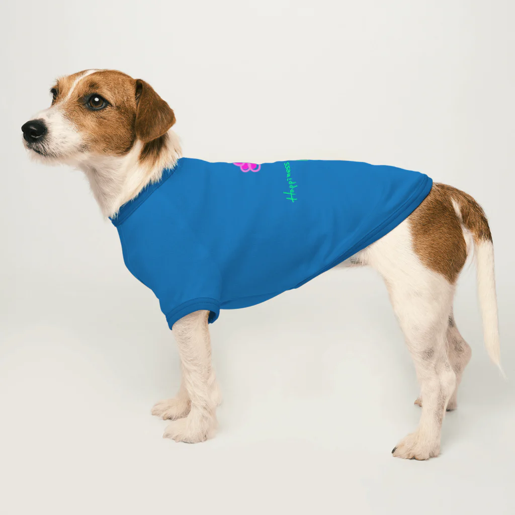 blue-basesのハピネスフラワー Dog T-shirt