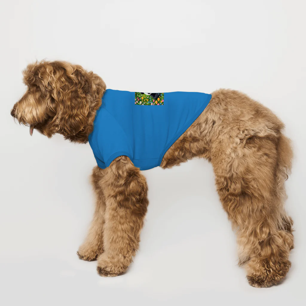 sunflower-10のお花畑のパンダ Dog T-shirt