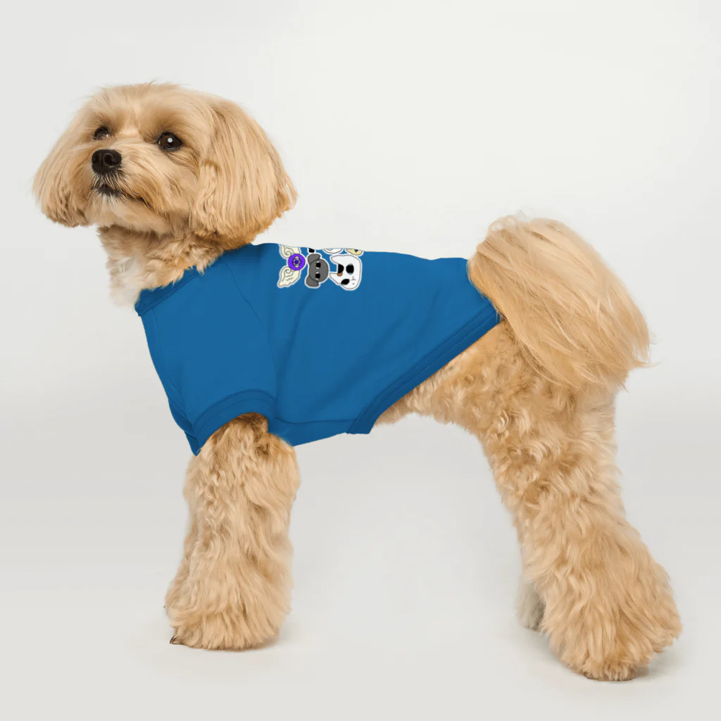 にゃはは♪屋のこいつら・ふぁいん・白縁あり・背面プリント Dog T-shirt