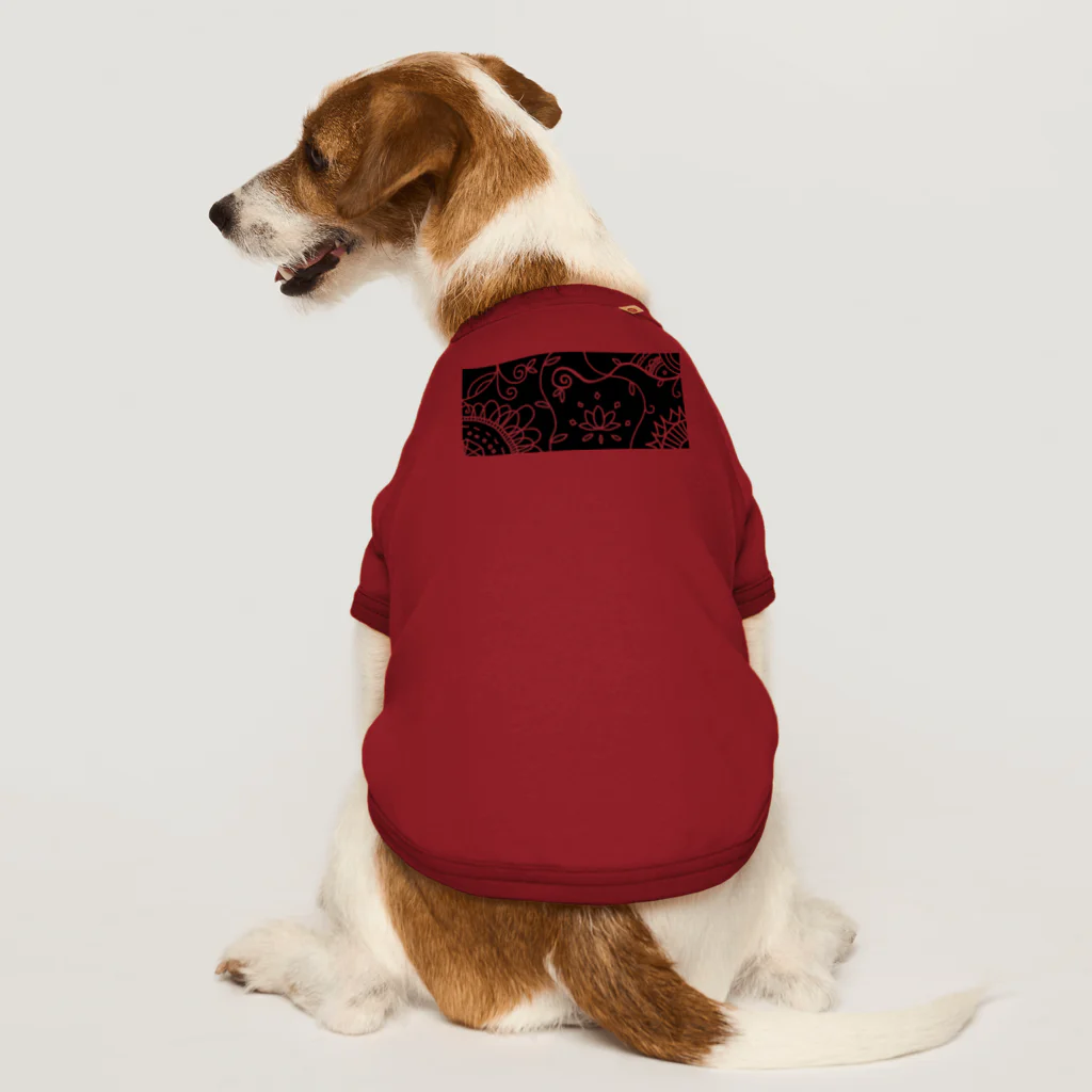 maru houseのアジアン風モノクロ Dog T-shirt