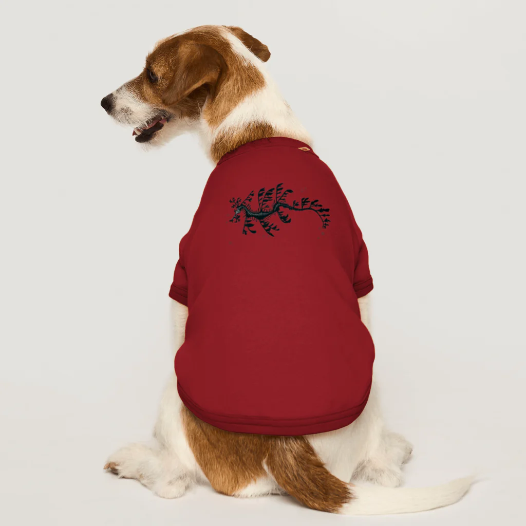 栗坊屋のリーフィーシードラゴン　白黒 Dog T-shirt