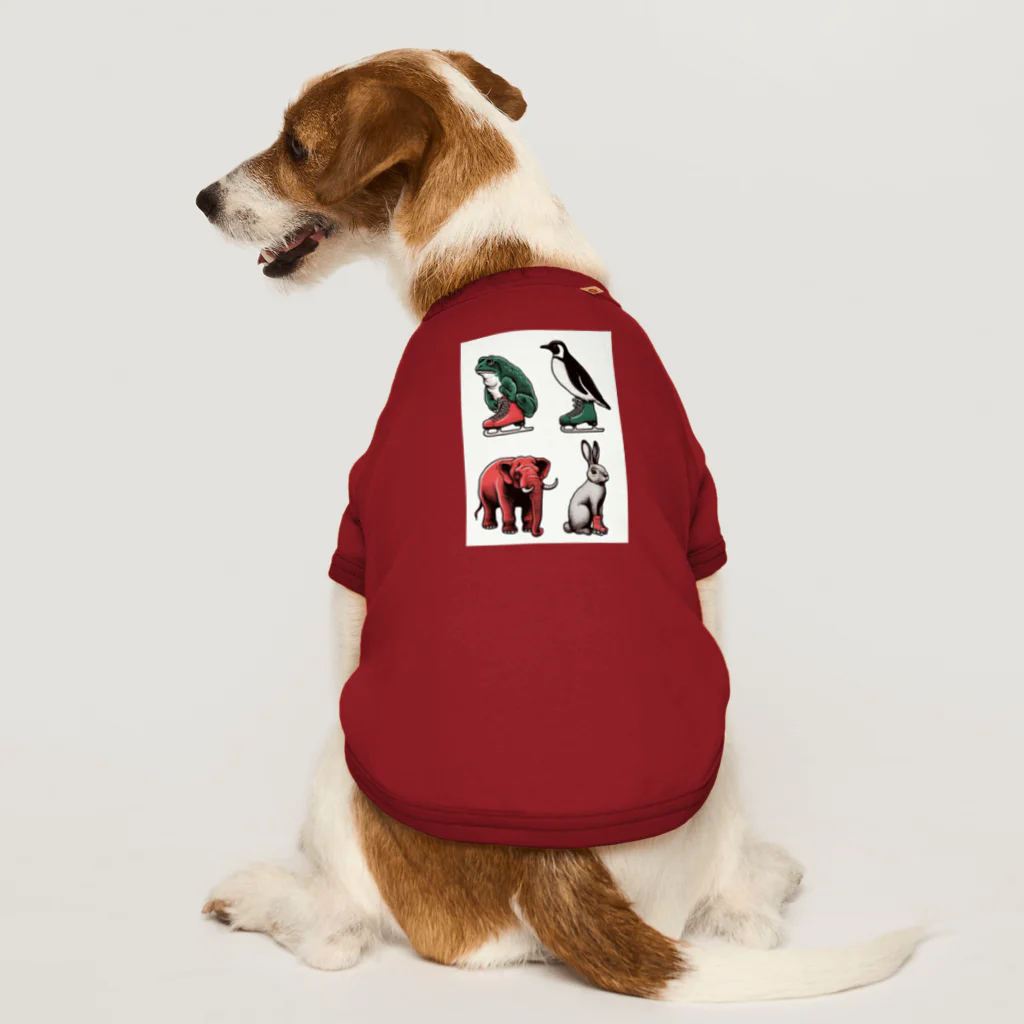 赤白 緑・アカシロ ミドリの【孤独を愛する４人】スケート編（フィギュアスケート） Dog T-shirt