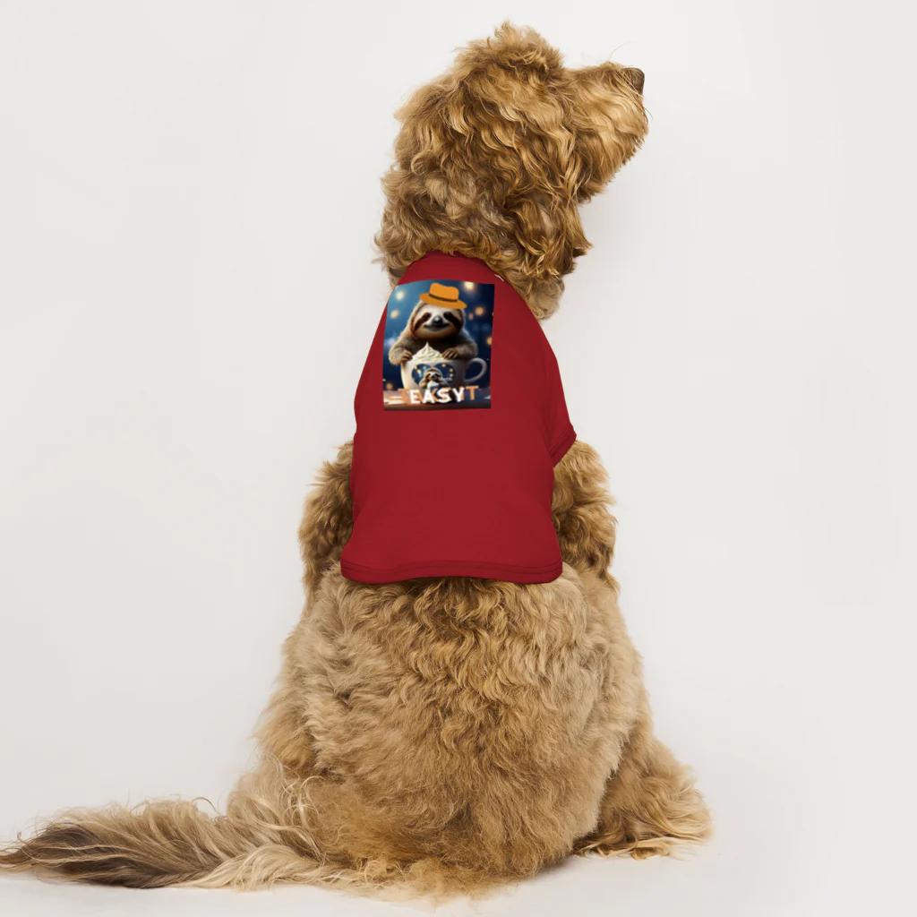 Mellow-Skyのナマケモノとクリーミーなドリンク Dog T-shirt