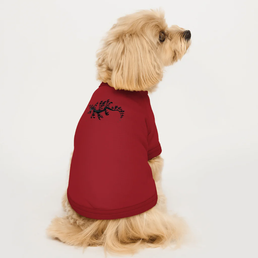 栗坊屋のリーフィーシードラゴン　白黒 Dog T-shirt