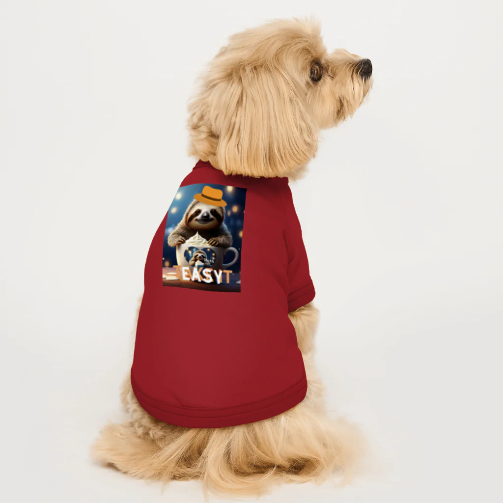 Mellow-Skyのナマケモノとクリーミーなドリンク Dog T-shirt