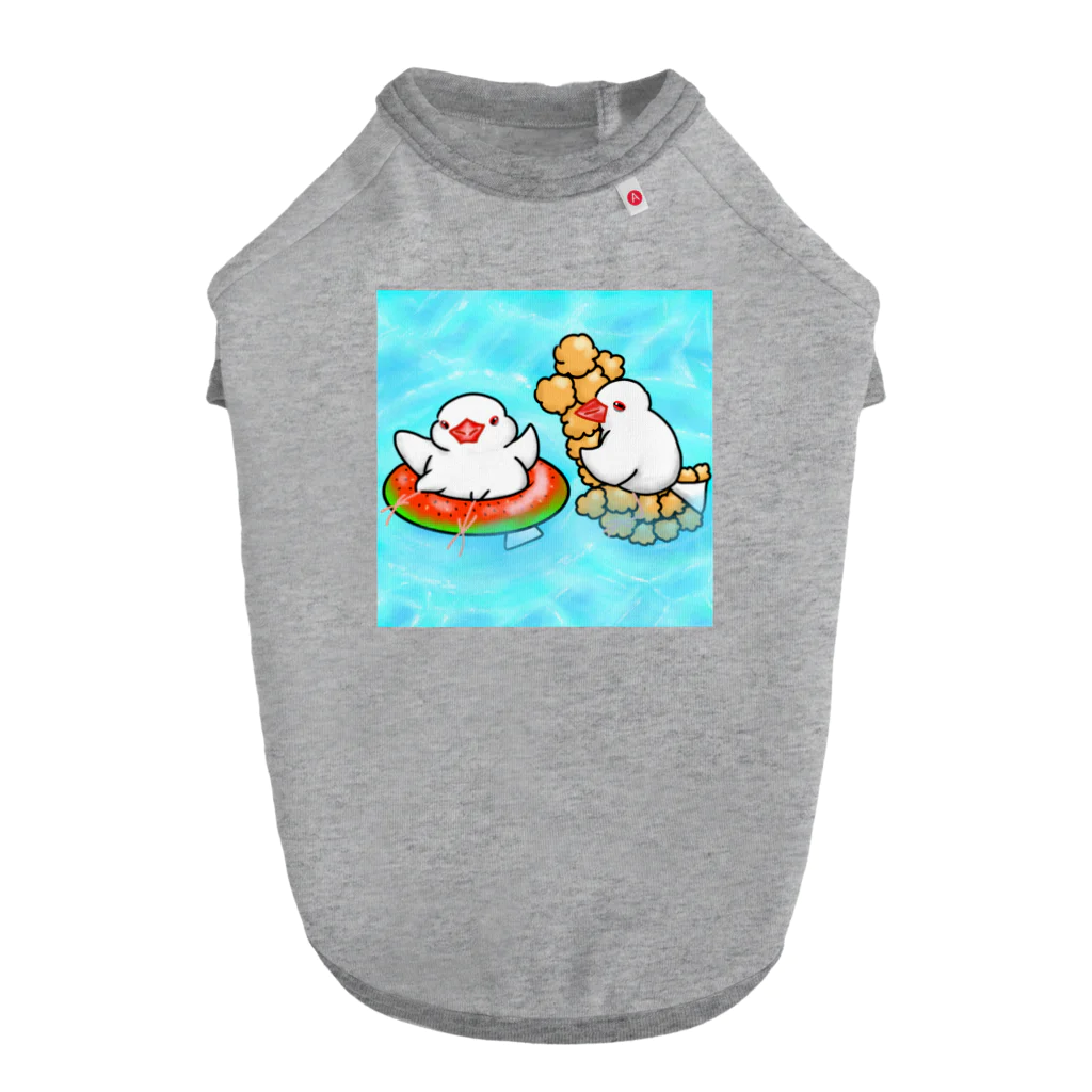 Lily bird（リリーバード）のぷかぷか水遊び文鳥ず ドッグTシャツ