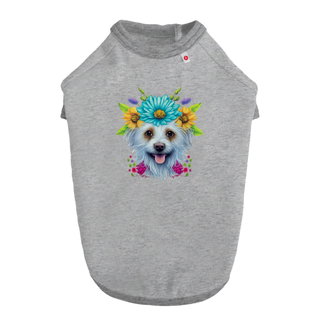 znbmsrrの花柄のポメラニアン犬と子犬。 女の子と男の子への美しい贈り物。 Dog T-shirt