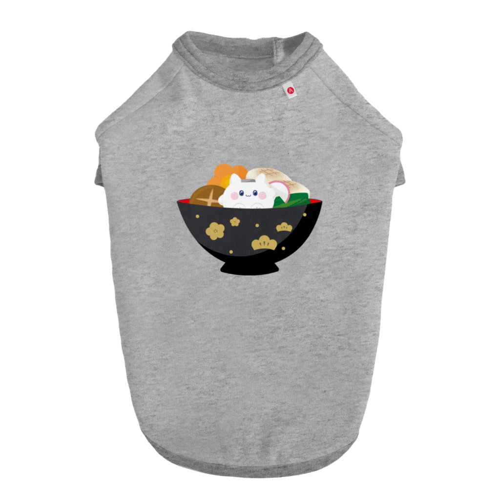 Kawaii-Japanのお雑煮の中のおにぎりさん ドッグTシャツ