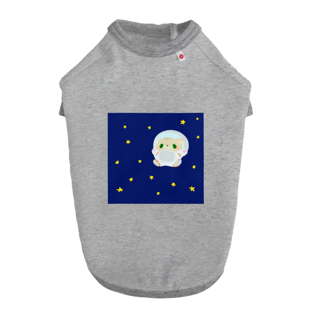 ネコトチワワのチャトラちゃん 宇宙 ドッグTシャツ