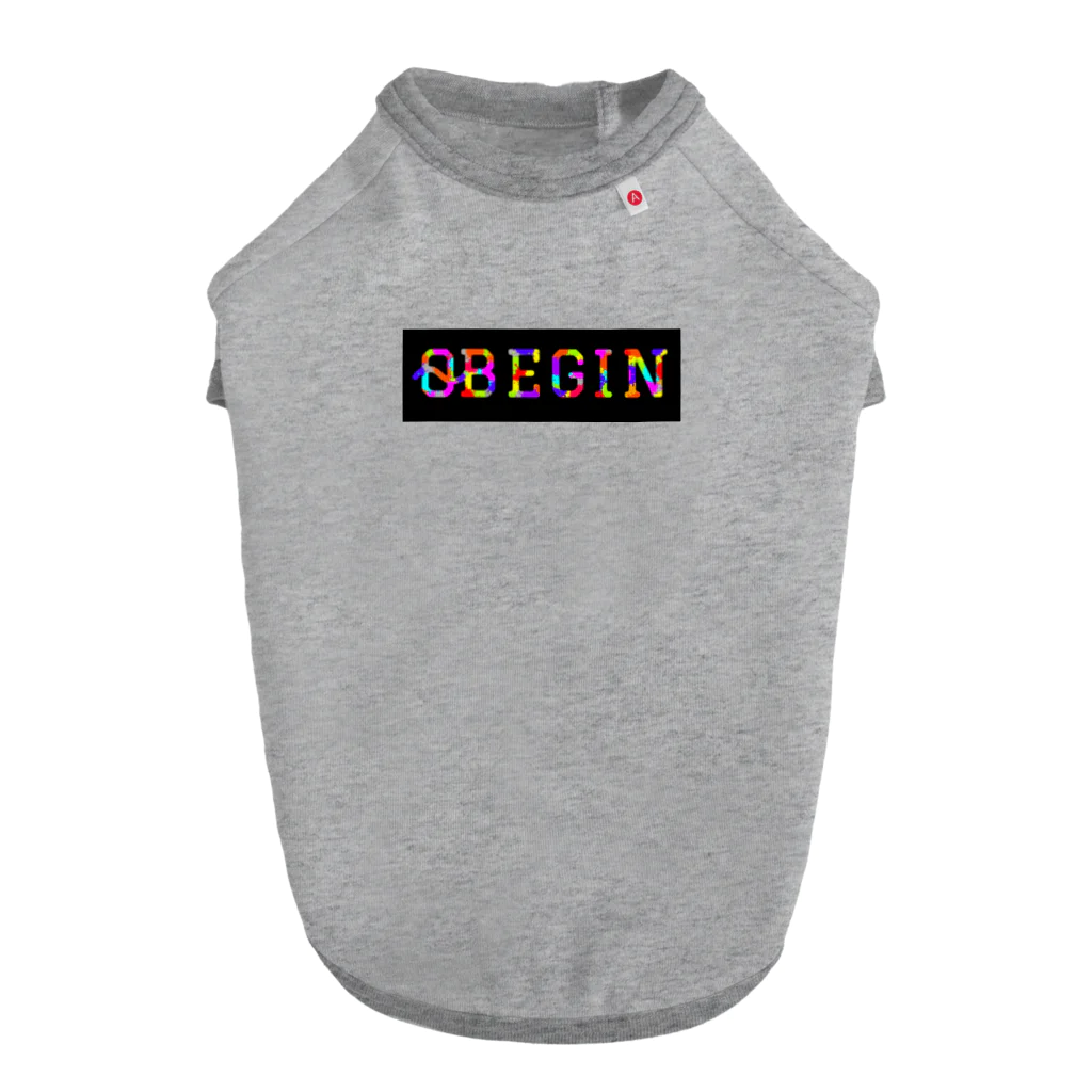 [0~Begin]の0~BEGINロゴデザイン ドッグTシャツ