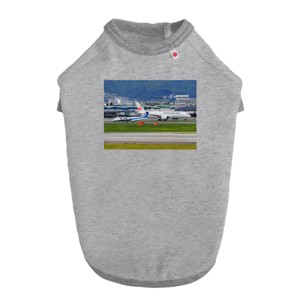 ムーンライトの飛行機 ドッグTシャツ