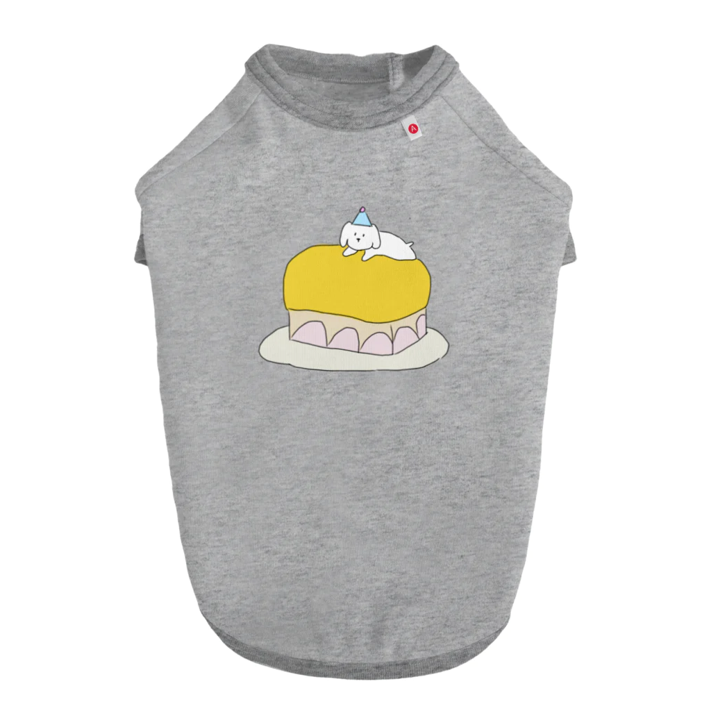 みにゆん　ねこのLovely puppy cake ドッグTシャツ