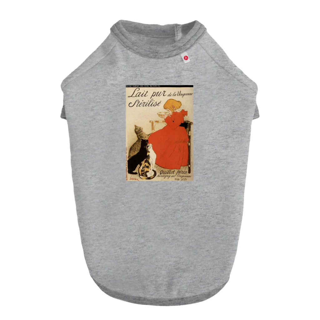 歴史グッツショップのアレクサンドル・スタンラン「猫と少女の組み合わせ」 ドッグTシャツ