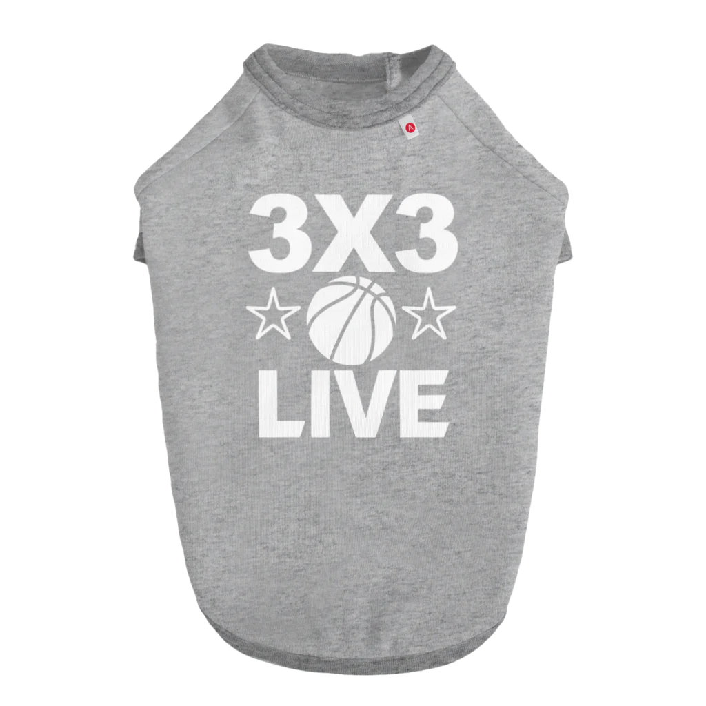 sports_tower スポーツタワーの3x3・白・スリーエックススリー・3人制バスケ・Tシャツ・アイテム・グッズ・ストリートバスケ・バスケットボール・スピーディーなバスケ・1試合10分間の21点ノックアウト・スポーツ・有望 Dog T-shirt