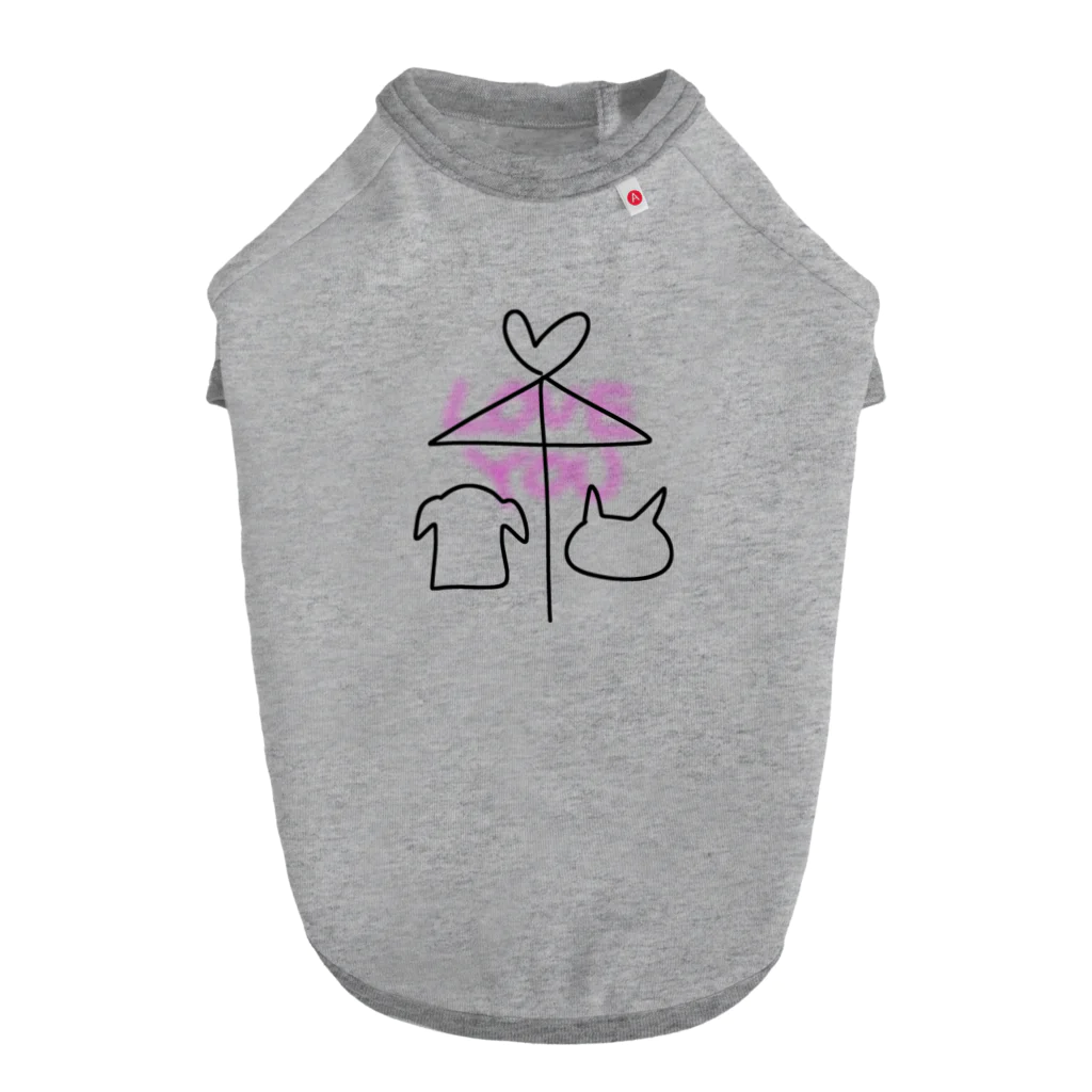 handmade asyouareの相合い傘ラビュー Dog T-shirt