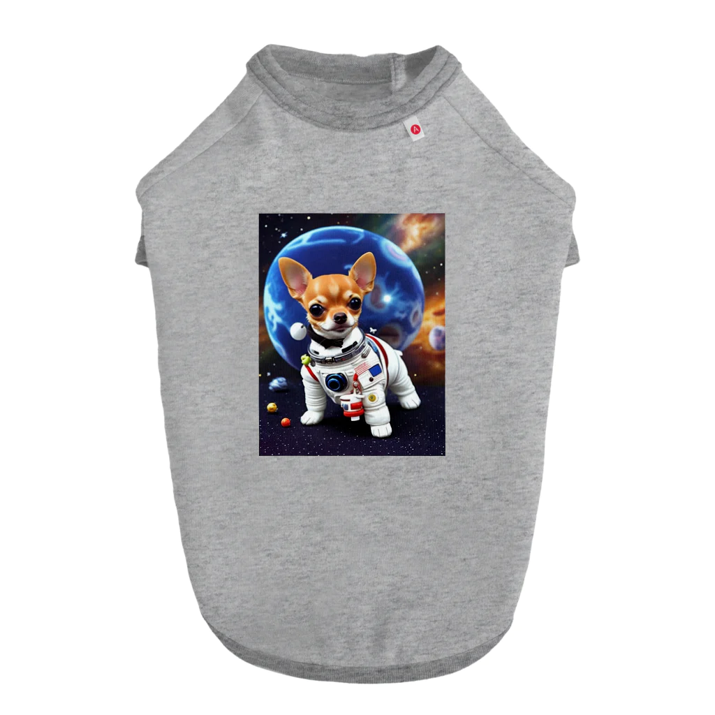 Pet_Charmの宇宙服を着たチワワ ドッグTシャツ