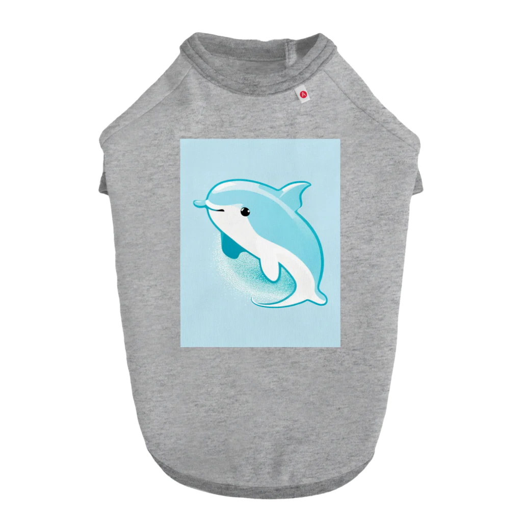 dolphineの癒しのハッピードルフィン　Healing Happy Dolphine ドッグTシャツ