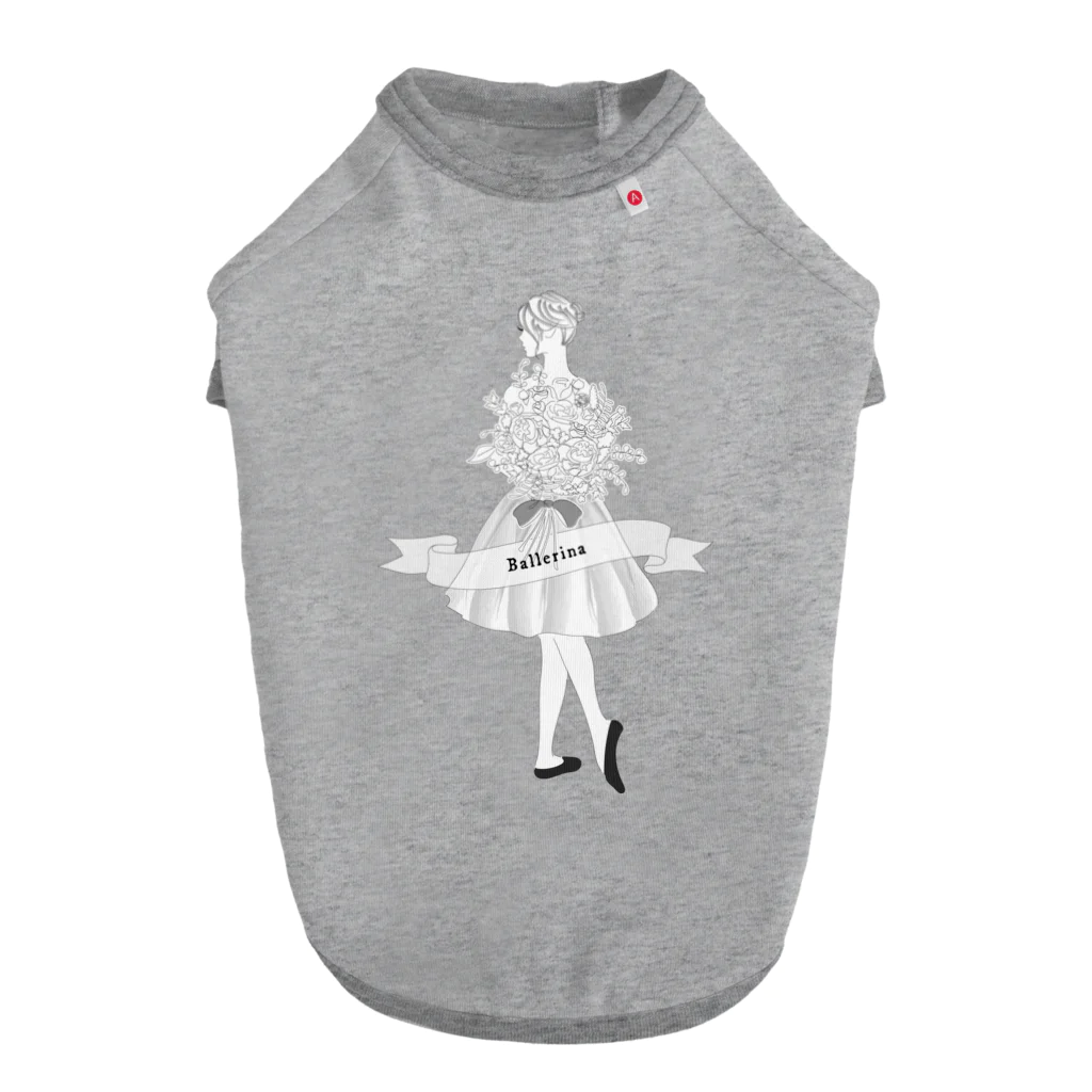 バレエシルエット ballet*pointe_pon*のシンプル バレリーナ ドッグTシャツ