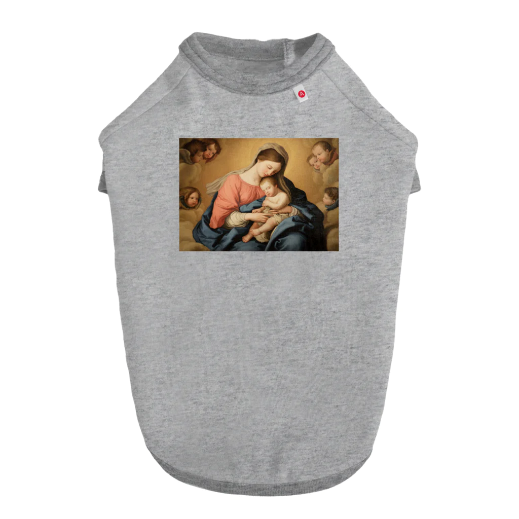 世界美術商店のマドンナと子供と天使たち / Madonna with Child and Angels ドッグTシャツ