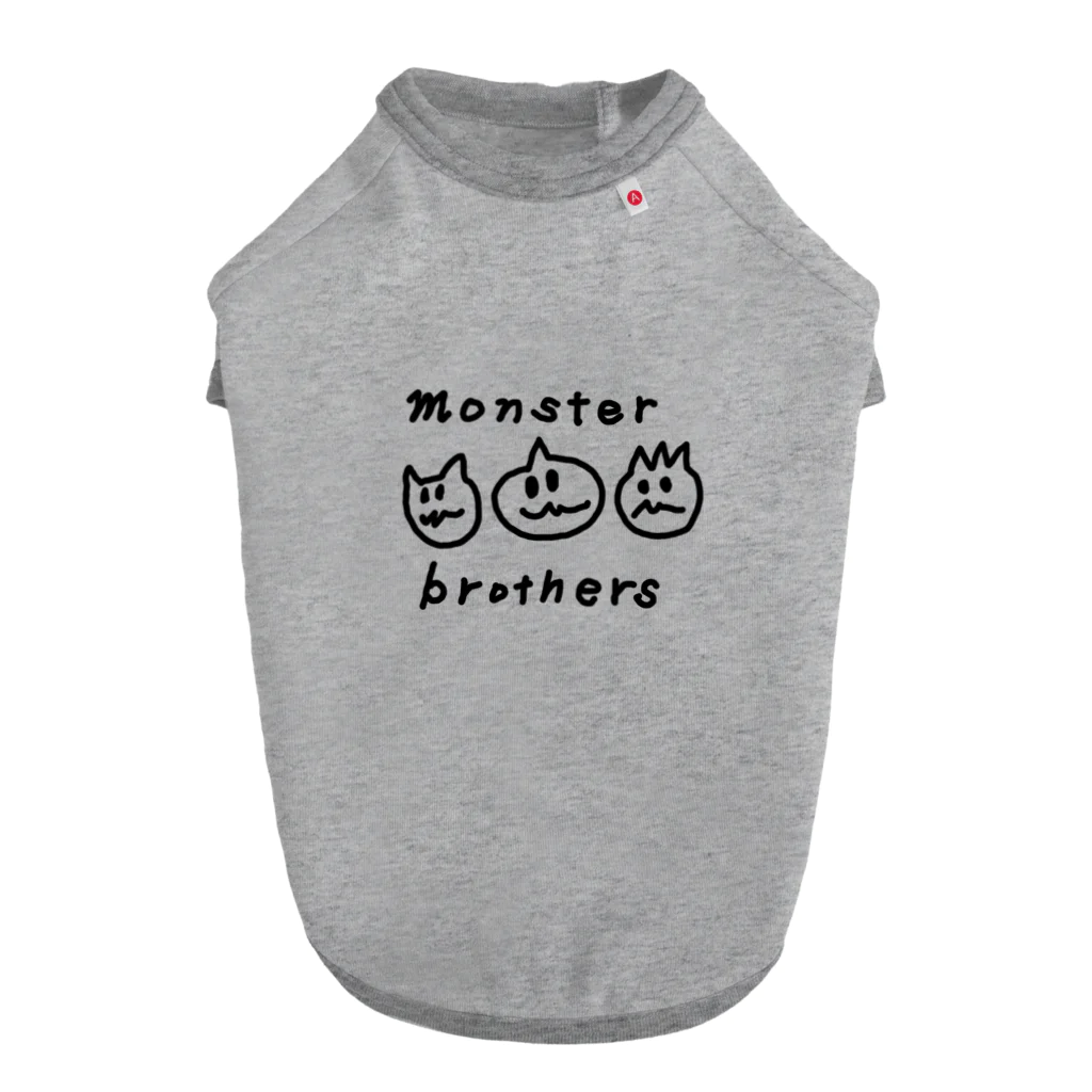 pyon飯店の手書きの Monster Brothers ドッグTシャツ