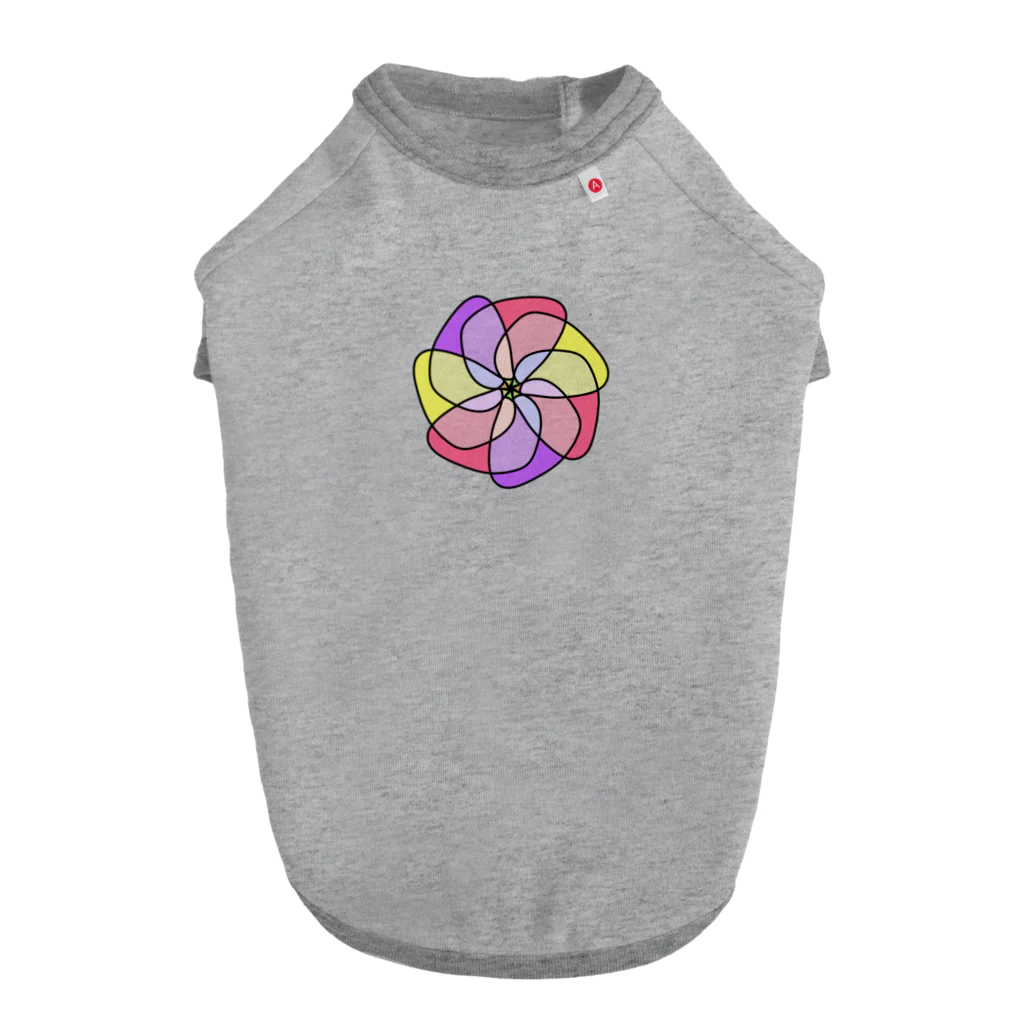 Glass Gardenのステンドグラス -Vivid Flower - ドッグTシャツ