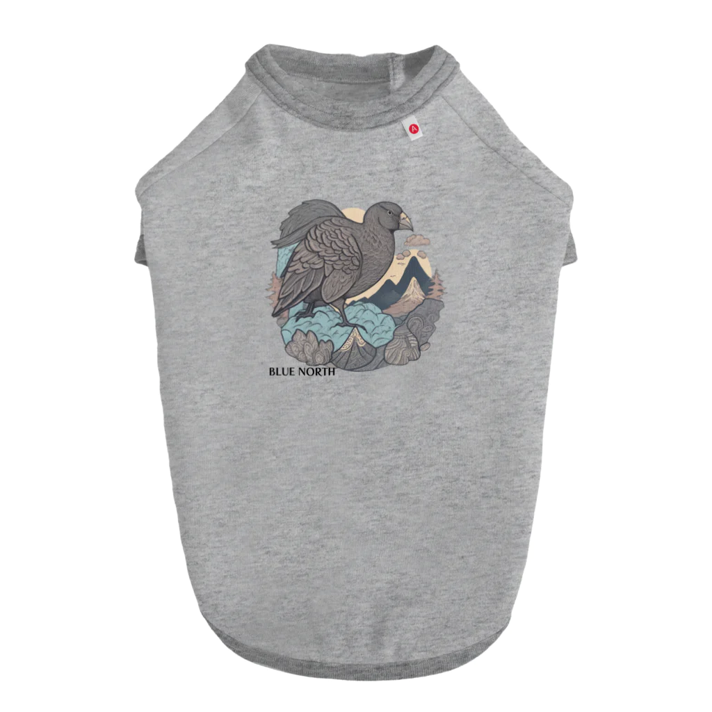 aokitaの【BLUE NORTH】岩山の鳥 ドッグTシャツ