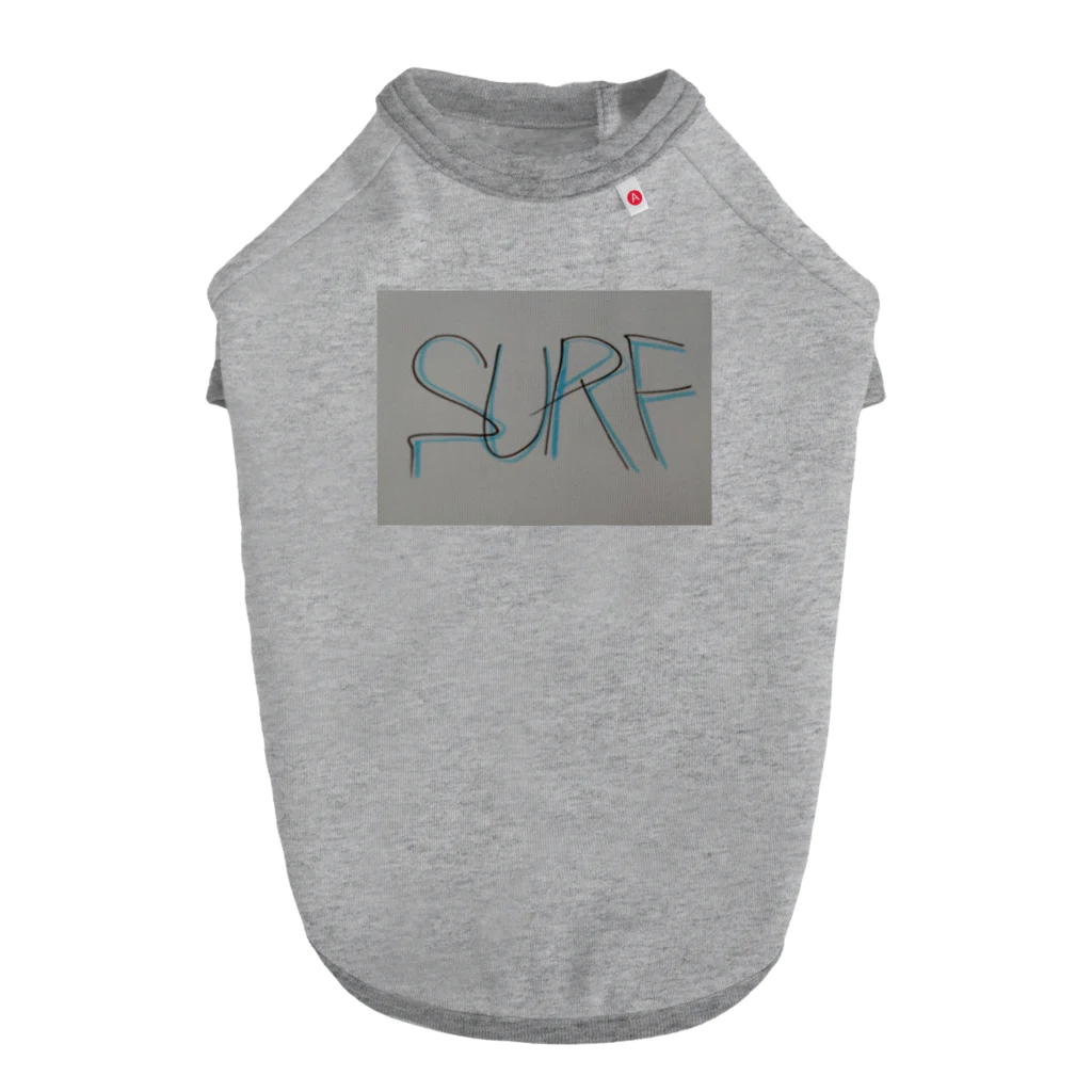 SURF810のSURF 文字(青影) ドッグTシャツ