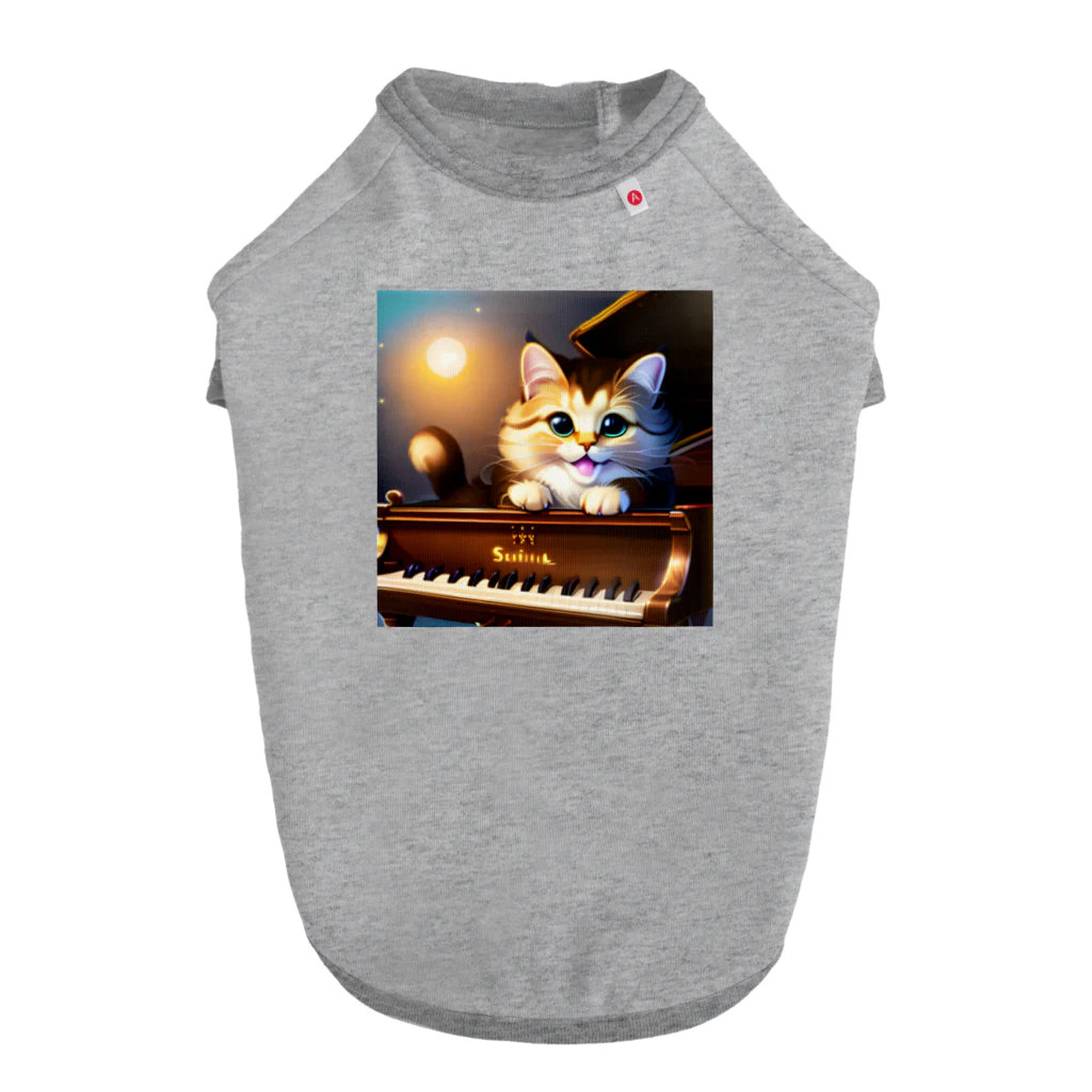 kitten pianistの子猫ピアニスト-1 ドッグTシャツ