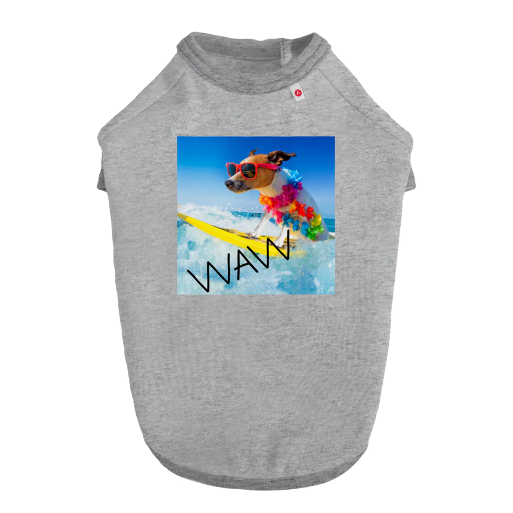HANIの犬 サーフィンデザイン ドッグTシャツ